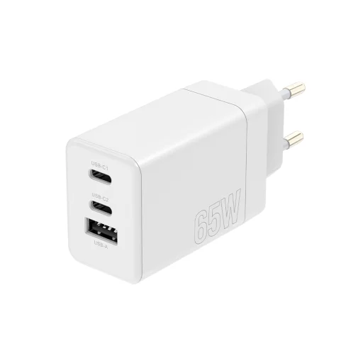 Maxlife MXTC-08-65ACC PD QC töltő 2x USB-C 1x USB 65W fehér - 4