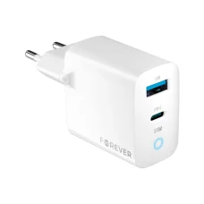 Forever TC-06-33AC GaN PD QC töltő 1x USB-C 1x USB 33W fehér