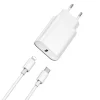 WIWU hálózati töltő Wi-U001 PD 20W 1x USB-C fehér + kábel USB-C - Lightning thumbnail