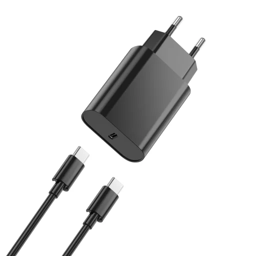 WIWU fali töltő Wi-U001 PD 20W 1x USB-C fekete + USB-C - USB-C kábel - 2