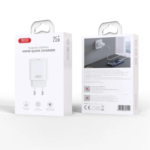 XO fali töltő CE25 PD 25W 1x USB-C fehér - 2