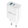 Forever TC-07-30AC PD QC töltő 1x USB-C 1x USB 30W fehér + USB-C - USB-C kábel 60W - 2