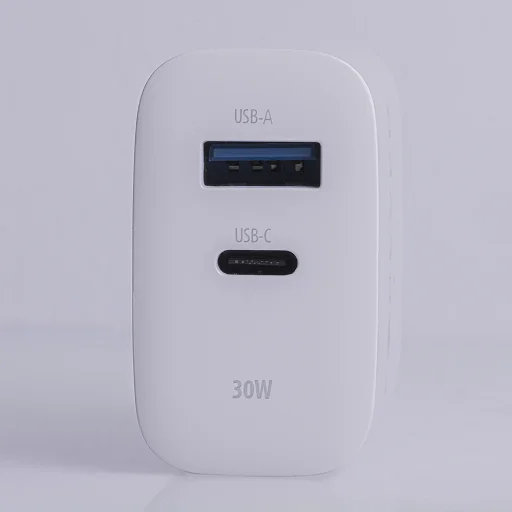Forever TC-07-30AC PD QC töltő 1x USB-C 1x USB 30W fehér + USB-C - USB-C kábel 60W - 13