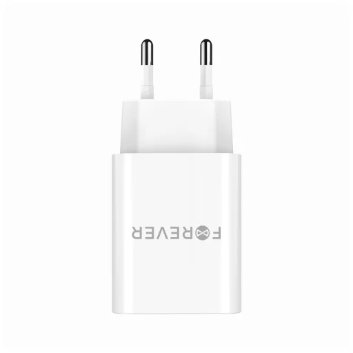 Forever TC-07-30AC PD QC töltő 1x USB-C 1x USB 30W fehér + USB-C - USB-C kábel 60W - 5