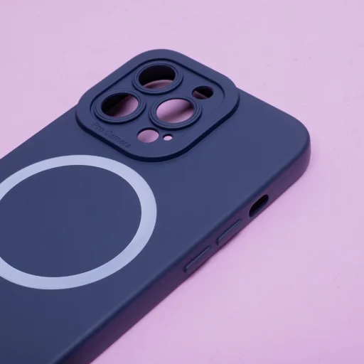 iPhone 14 Pro Szilikon MagSafe kompatibilis tok sötétkék - 4