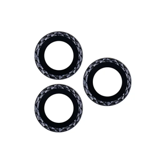 iPhone 16 Plus 6,7" fekete rombusz lencsevédő (2 db) üvegfólia - 5