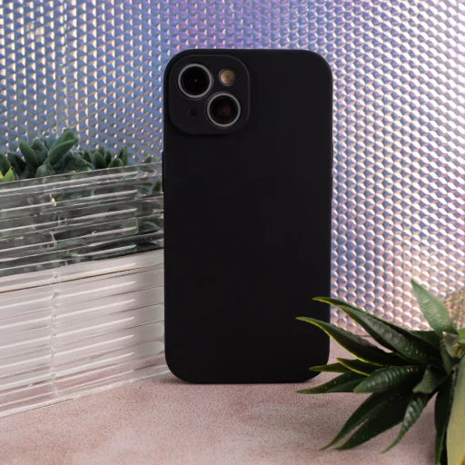 Puzdro Solid zo silikónu pre Samsung Galaxy A14 4G čierne puzdro - 9
