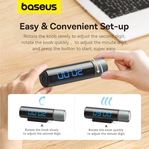 Baseus Heyo Series mágneses digitális visszaszámláló időzítő stopper funkcióval - fekete - 14