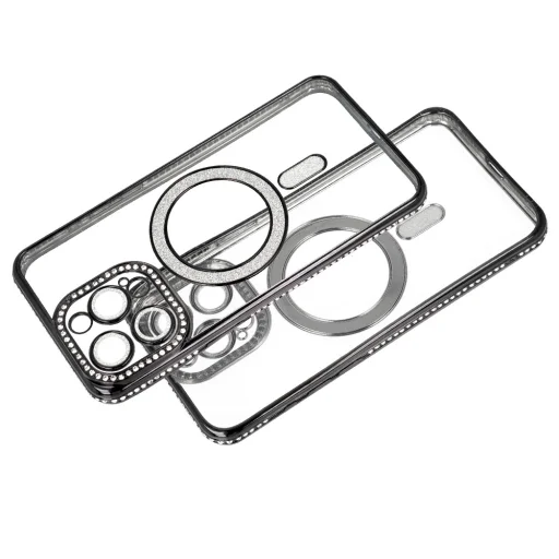  iPhone 17 Pro fekete Bling Magsafe tok - 5