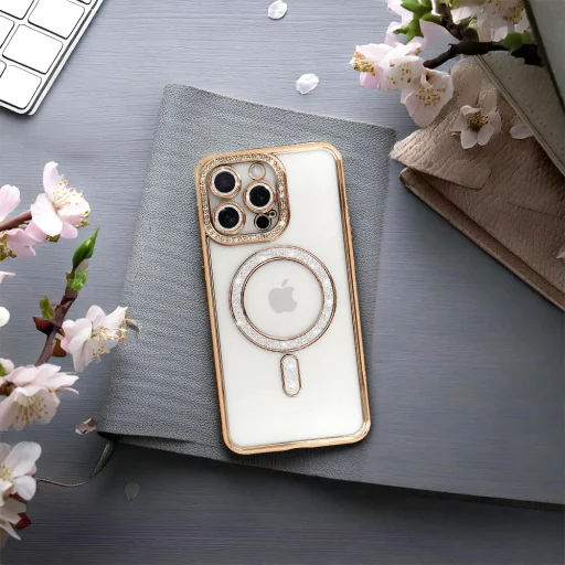 Bling Magsafe tok iPhone 13 gold - 6