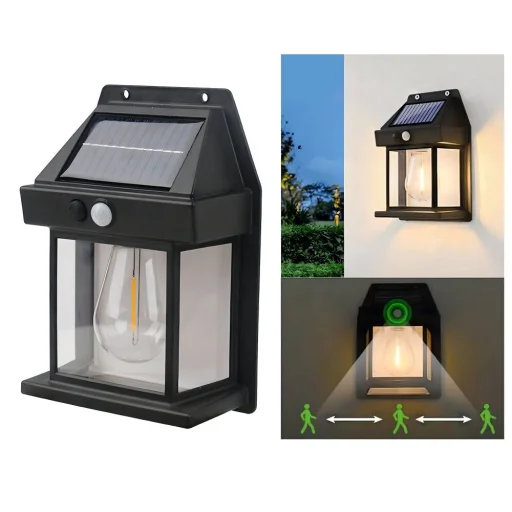 Napelemes LED kerti homlokzati lámpa RC-K-1536 fekete - 12