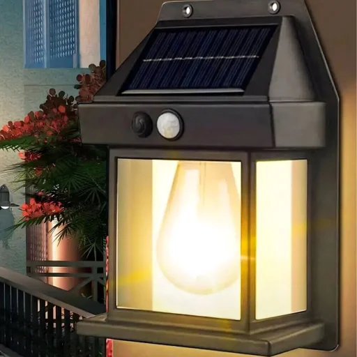 Napelemes LED kerti homlokzati lámpa RC-K-1536 fekete - 9