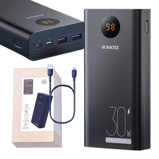 Romoss PEA30 Powerbank, 30000mAh (fekete) - 3