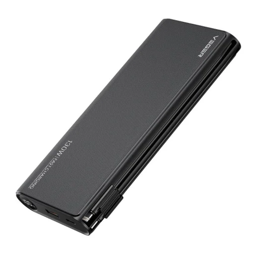 VEGER powerbank 25.000 mAh beépített Type C / Lightning kábelekkel PD 130W TCE130 (W2503) fekete - 2