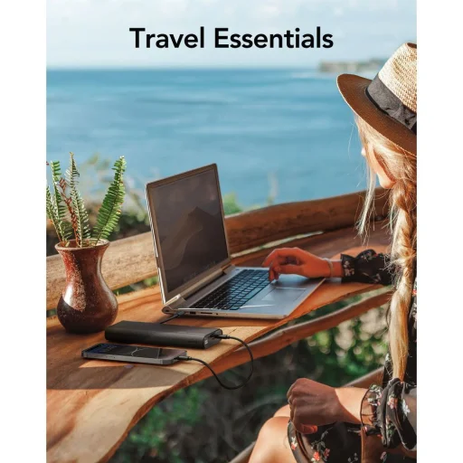 VEGER powerbank 25.000 mAh beépített Type C / Lightning kábelekkel PD 130W TCE130 (W2503) fekete - 14