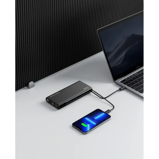 VEGER powerbank 25.000 mAh beépített Type C / Lightning kábelekkel PD 130W TCE130 (W2503) fekete - 30