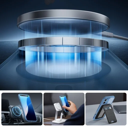  iPhone 16 Matt Kék ESR Classic Pro HaloLock MagSafe tok - 3