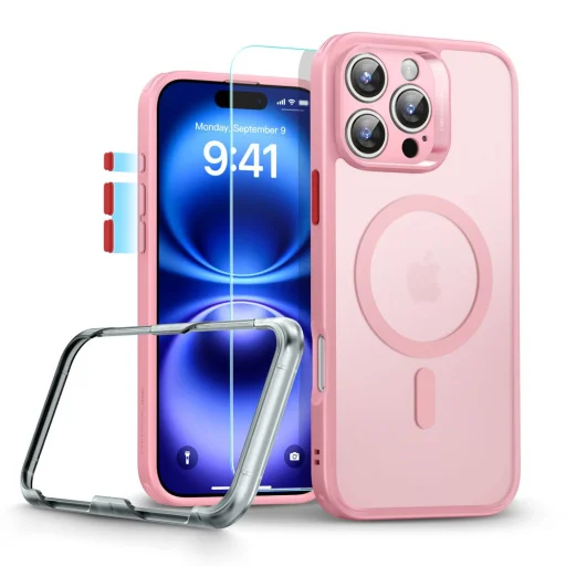  iPhone 16 Pro Max Frosted Pink ESR Classic Pro Set Halolock Magsafe tok - 1