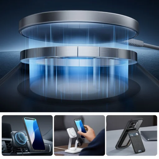  iPhone 16 Matt Fekete ESR Classic Pro Szett HaloLock MagSafe tok - 3