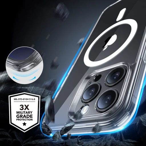  iPhone 16 Pro Átlátszó ESR Classic Pro Set Halolock MagSafe tok - 4