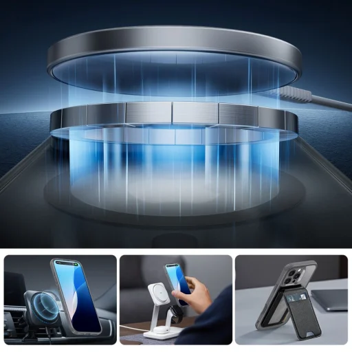  iPhone 16 Pro Max ESR Classic Pro Set HaloLock MagSafe Dermesztő Szürke tok - 3