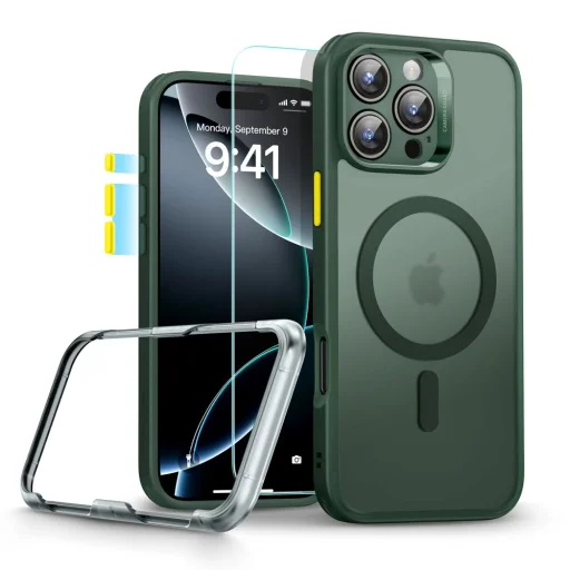  iPhone 16 Pro Max Zöld Esködött ESR Classic Pro Set HaloLock MagSafe tok - 1