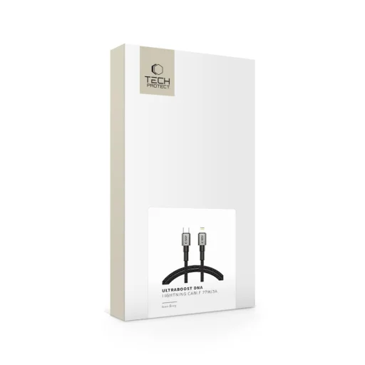 Tech-protect Ultraboost Dna Lightning Kábel Pd27w/3a 100cm Vas Szürke - 7