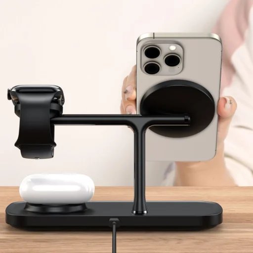 Tech-protect Qi15w-a45 3in1 Mágneses Magsafe Vezeték Nélküli Töltő Fekete - 7