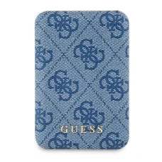 Guess Induction Powerbank 15W GUPB5FP4EMGB 5000mAh kék/kék 4G bőr fém logó MagSafe