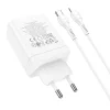HOCO töltő 2 x Type C + USB A + kábel Type C - Lightning PD QC3.0 3A 35W N33 fehér thumbnail