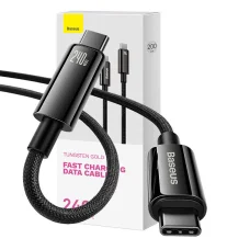 Baseus Tungsten Gold USB-C - USB-C gyors töltő adatkábel, 240W, 2m (fekete)
