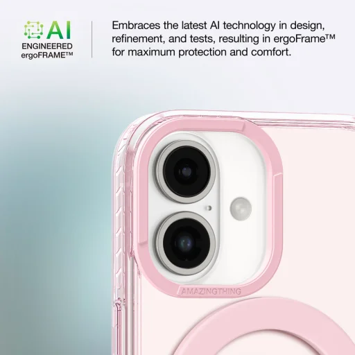 Amazing Thing Titan Pro Mag Ring Grip tok 10FT IP166.7TRPK iPhone 16 Plus pink - 13