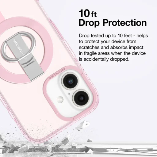 Amazing Thing Titan Pro Mag Ring Grip tok 10FT IP166.7TRPK iPhone 16 Plus pink - 10