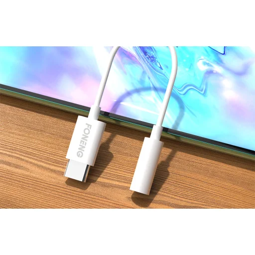 Foneng BM21 3.5mm jack - USB-C audio kábel (fehér) - 2