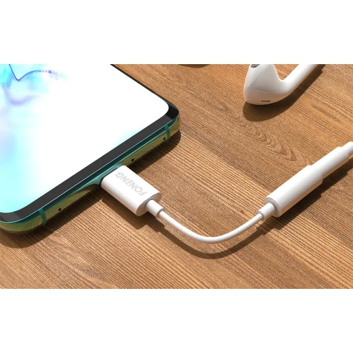 Foneng BM21 3.5mm jack - USB-C audio kábel (fehér) - 3