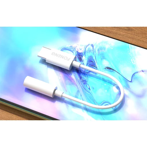 Foneng BM21 3.5mm jack - USB-C audio kábel (fehér) - 4