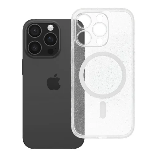 CLEAR MAG tok kameravédelemmel, MagSafe kompatibilis, IPHONE 16 PRO átlátszó csillám - 4