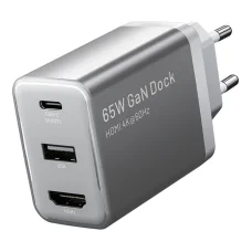 3-port USB(C+A)+HDMI GaN Dock (60W/5W/4K@60Hz)