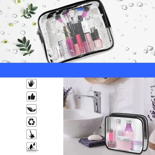 Utazó kozmetikai táska szett 3 db RC-K-1083 átlátszó - 4