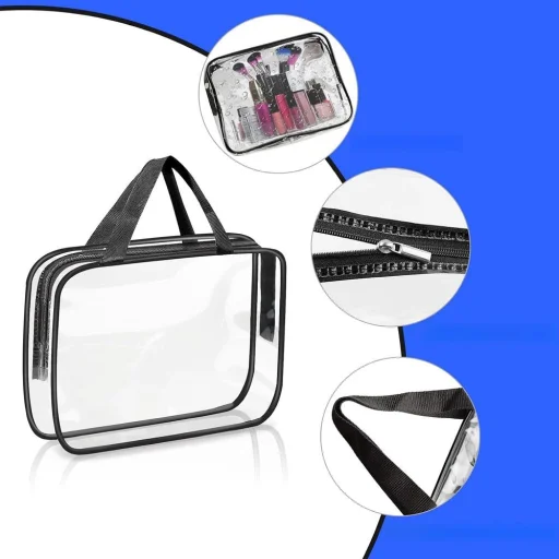 Utazó kozmetikai táska szett 3 db RC-K-1083 átlátszó - 5