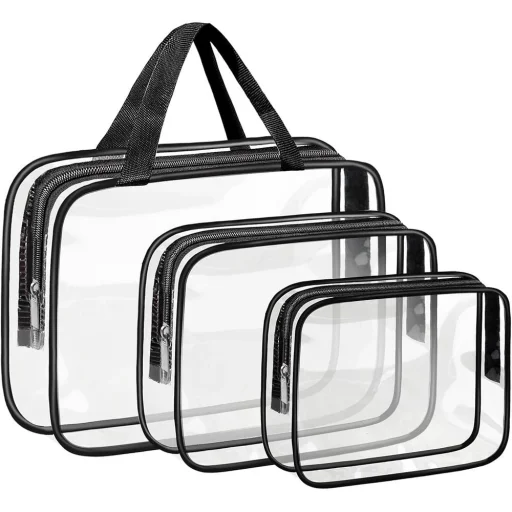 Utazó kozmetikai táska szett 3 db RC-K-1083 átlátszó - 1