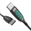 BlitzWolf BW-TC23 USB-C - USB-C töltőkábel kijelzővel, 100W, 0.9m (fekete) - 4