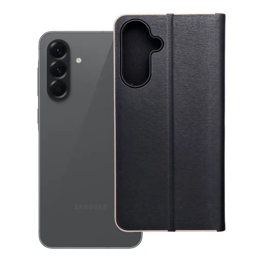 Samsung Galaxy A56 5G čierne LUNA flipové puzdro zlaté - 8