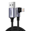 UGREEN US299 USB Lightning hajlított kábel, MFi, 1m (fekete) kábel thumbnail