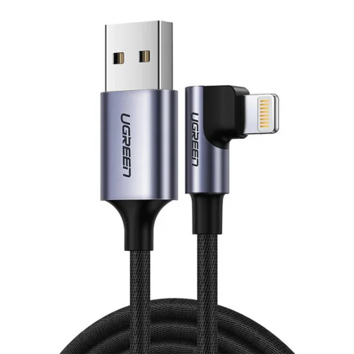 UGREEN US299 USB Lightning hajlított kábel, MFi, 1m (fekete) kábel - 1