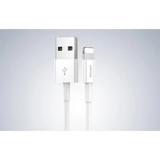 USB és Lightning kábel VFAN X03, 3A, 1m (fehér) - 3