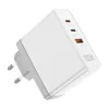 Fali töltő, Vention, FEGW0-EU, 2xUSB-C, USB-A, 100W/100W/30W, GaN (fehér) thumbnail
