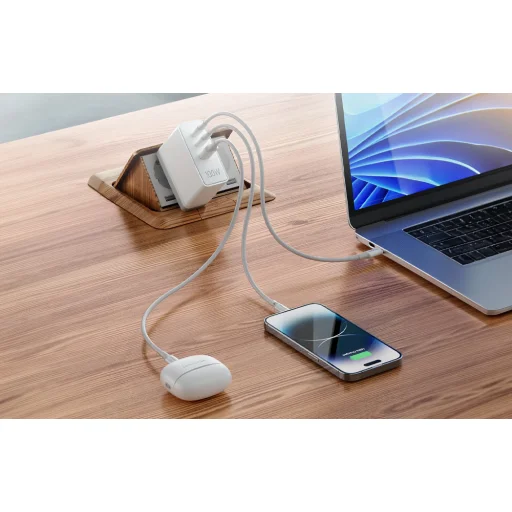 Fali töltő, Vention, FEGW0-EU, 2xUSB-C, USB-A, 100W/100W/30W, GaN (fehér) - 6