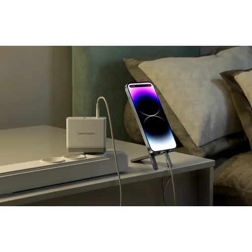 Fali töltő, Vention, FEGW0-EU, 2xUSB-C, USB-A, 100W/100W/30W, GaN (fehér) - 7
