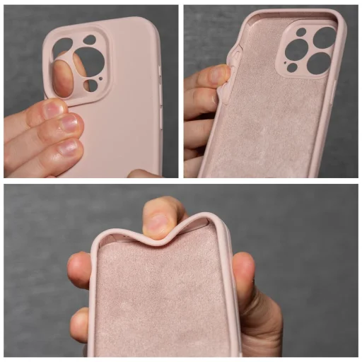 SILICONE 2mm tok IPHONE 15 Pro-hoz homok rózsaszín - 4